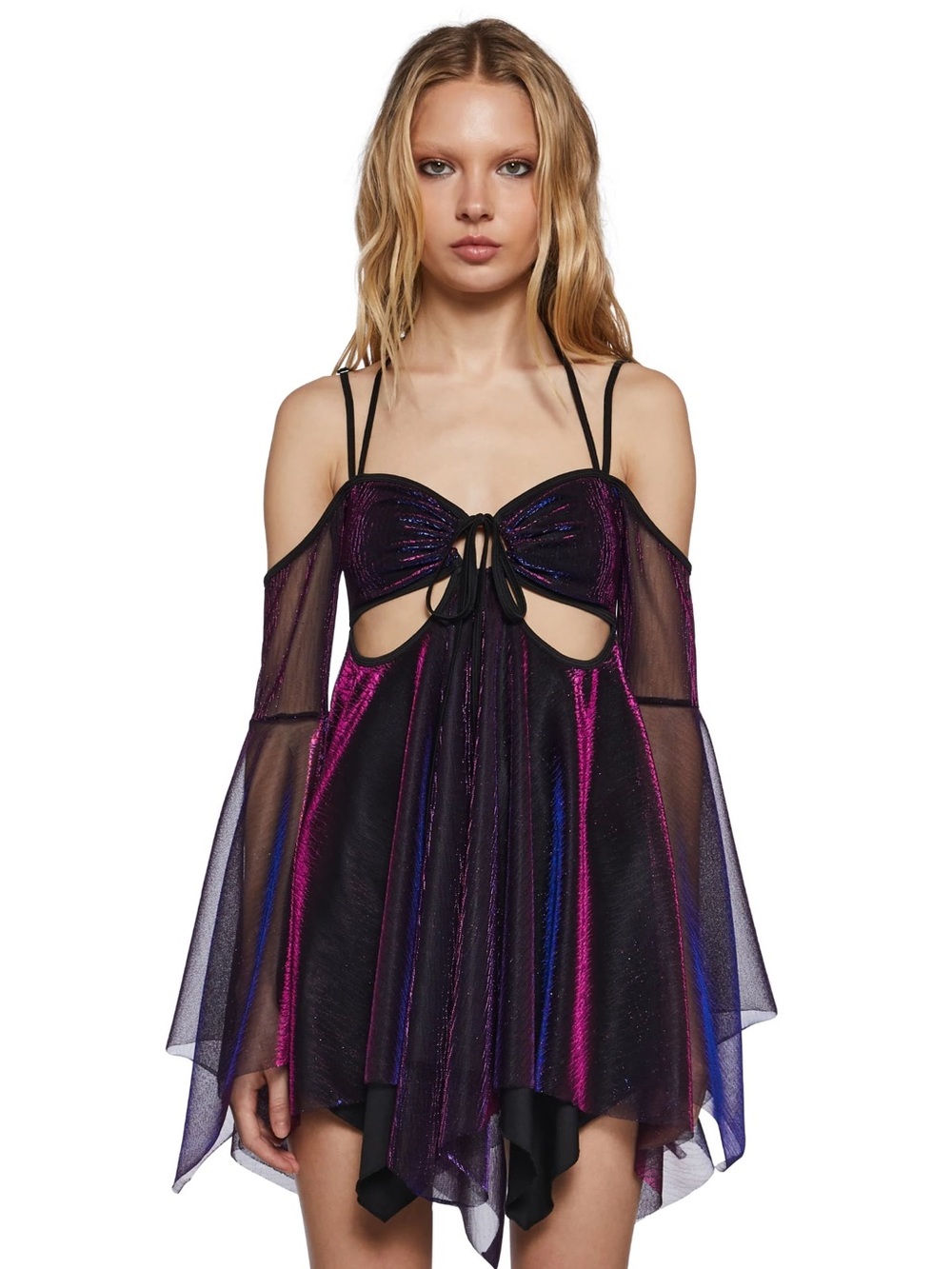 Dolls Kill x Club Exx - Lightning In A Bottle Mini Dress - Iridescent
